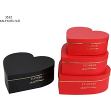 Najmaddin 3'lü Kalp Şekilli Dekoratif Hediye Kutusu ROYALEKS-SVR-3522 Tedarik Najmaddin