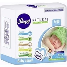 Najmaddin Sleepy Natural Islak Havlu Mendil 3X60 180 Yaprak Sepeti Najmaddin