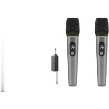 Nemere Profesyonel Kablosuz Uhf 2 Mikrofonlu Set 6.35 mm - Gri HDX2791G