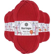 Najmaddin 5 Adet Baby One Tüylenmeyen El Örgü Ipi Yünü Kırmızı K125 Tedarik Najmaddin