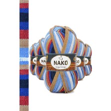 Najmaddin 5 Adet Vega Stripe Premium Akrilik El Örgü Ipi Yünü No: 82411 Tedarik Najmaddin