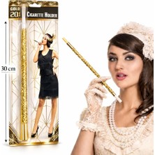 Najmaddin 30 cm Altın Gold Payetli  Tutacağı – 1920’LER Gatsby Parti Aksesuarı Najmaddin Ynt