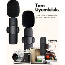 Najmaddin Type-C Çiftli Kablosuz Yaka Mikrofon Seti Telefon Vlog Canlı Yayın Tiktok Youtube Uyuml