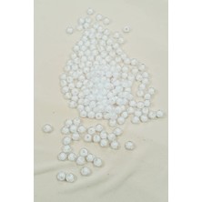 Najmaddin Yuvarlak Boncuk Içten Boncuklu Bileklik Çanta Boncuğu 8 mm 50 gr Beyaz - BNC470 Tedari