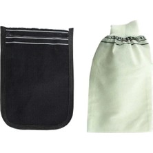 Najmaddin 2 Adet Kalın Siyah ve Beyaz Hamam Kesesi 25X17 cm Tedarik Najmaddin