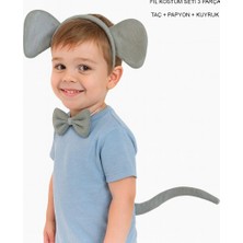 Najmaddin Fil Kostümü Aksesuar Seti 3 Lü - Taç Papyon Kuyruk Najmaddin Ynt