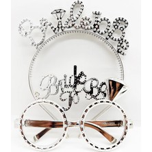 Najmaddin Bride To Be Yazılı Taç ve Bride To Be Yazılı Gözlük Seti Gümüş Renk Najmaddin Yn