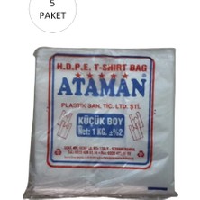 Najmaddin Kalın Şeffaf Atlet Poşet Küçük Boy 25X33 cm 1 kg (5 Paket-Takriben 850 Adet) Tedarik