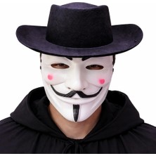 Pileli Store Vendetta Maske ve Şapka Seti – Anonim Stil Parti Maskesi
