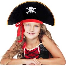 Pileli Store Kaptan Jack Kadife Çocuk Boy Korsan Şapkası