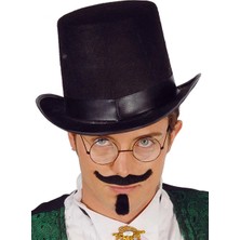 Pileli Store Yetişkinler Için Siyah Renk Ringmaster Sihirbaz Şapkası Silindir Şapka