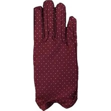 Pileli Store Bordo Renk Puanlı Çocuk Eldiveni