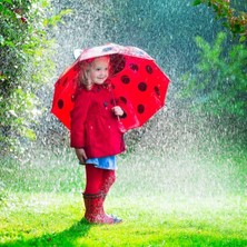 Pileli Store Uğur Böceği Tasarımlı Düdüklü Çocuk Şemsiyesi