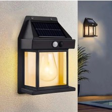 Pileli Store Solar Rustik Ampullü Duvar Lambası - Gün Işığı