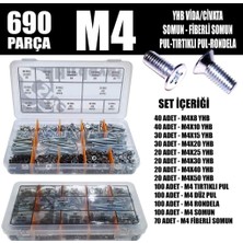 Delixa Site M4 690 Yıldız Havşa Başlı Vida Civata Somun Pul Seti