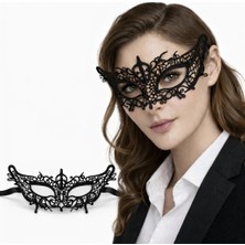 Pileli Store Siyah Dantel Venedik Maskesi Kadın – Zarif Parti &amp; Balo Maskesi 4 No