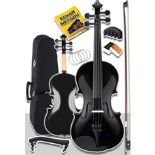 HGA24BK-TYS Siyah 1/2 Yarım Keman Seti 8-10 Yaş Çocuk Kemanı (Yastık Reçine Çanta Tel Susturucu Yay)
