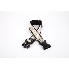 Bigelal Köpek ve Pati Desenli Dokuma Köpek Boyun Tasması 3 cm x 36-60 cm Siyah