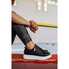 Bigelal Yüksek Taban Günlük Ayakkabı Siyah (Beyaz Taban)