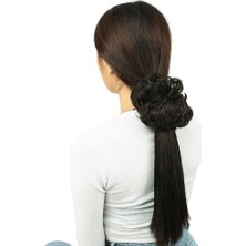 Bigelal Yoğun Lı Lastikli Topuz Toka / Kahverengi