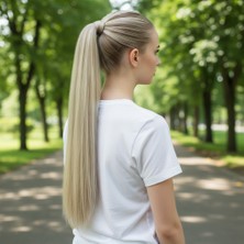 Feifei Bağlamalı Düz At Kuyruğu / Balköpüğü Platin Röfleli