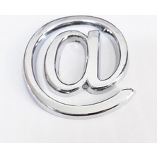 Bigelal Cemax @ Işareti 3,75 cm Krom Yapışkanlı