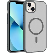 Spia iPhone 15 Kılıf M-Safe Şarj Özellikli Zore Babet Kapak - Gri