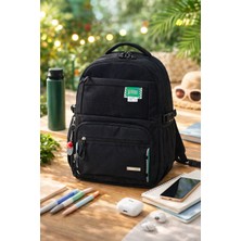 Ççs Çok Bölmeli Okul Sırt Çantası Suya Dayanıklı Günlük Kullanım Seyahat ve Laptop Uyumlu Unisex Sırt Çantası Siyah