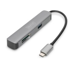 Digitus DA-70891 USB Tip C 5Port (USB-C™ Dock, 5 Port)x USB 3.0 port2 x Kart okuyucu (SD-Mic