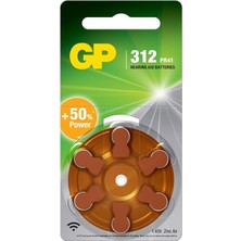 GP ZA312 1.4V Düğme Kulaklık Pili  6'lı Paket