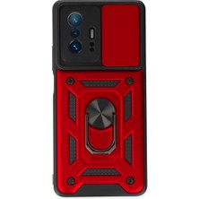 Uravas Store 11T Kılıf Pars Lens Yüzüklü Silikon - Kırmızı