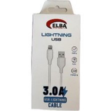 Elba ELB27-IOS 1mt  iPhone Lightning 3A Hızlı Şarj Hasırlı Şarj Kablosu Beyaz