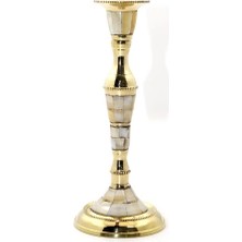 Uravas Store Tekli Pirinç Sedefli Şamdan Model 1