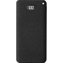 S-link IP-G10RW 10000mAh Kablosuz USB+Type-C+Micro Siyah LCD Ekranlı Taşınabilir Pil Şarj Cihazı