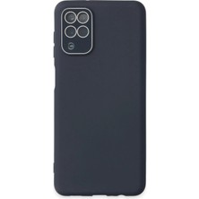 Uravas Store Galaxy A22 Kılıf Lansman Glass Kapak - Lacivert