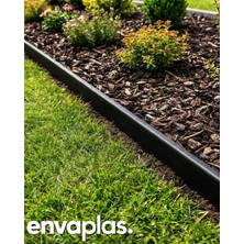 Envaplas Pratik Garden Siyah Strong Düz Çim Ayırıcı 25 mt (10X2,5MT)SINIRLAYICI Ayırıcı Taş Toprak Bariyeri