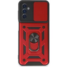 Galaxy M14 5g Kılıf Pars Lens Yüzüklü Silikon - Kırmızı