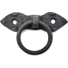 Antika Tarz Dekoratif Pirinç Yaprak Mobilya Kulbu, Kapı Kilit Halkası - 80 Mm, Oksit