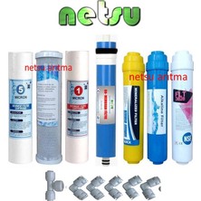 -Life tech,Conax uyumlu Açık Kasa Su Arıtma Cihazı Filtresi,7 li Filtre Seti