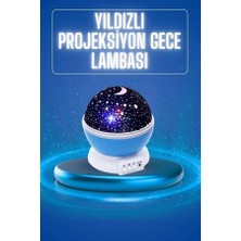 Yıldızlı Gece Lambası Mor Projeksiyon Görünümlü Masa Lambası Renk Değiştirebilen