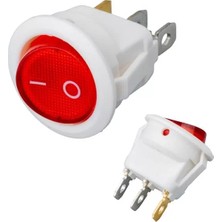 IC-131B Yuvarlak Işıklı Anahtar On-Off 3p Beyaz