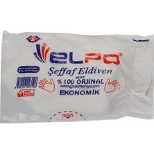 Elpo Şeffaf Eldiven HDPE Malzemeden Standart Beden 100'LÜ Ekonomik Temizlik Eldiveni