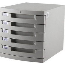 Kraf Kilitli Evrak Rafı 5 Çekmeceli Gri 215G Ölçülerle Düzenli Depolama