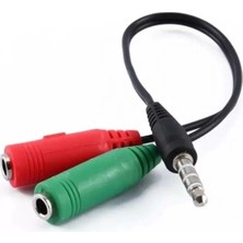 PM-2697 3.5 mm Stereo Erkek Kulaklık 3 Çizgili + 2 x Stereo Dişi Mikrofon Hoparlör Çokl