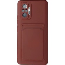 Redmi Note 10 Kılıf Kelvin Kartvizitli Silikon - Bordo