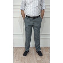 Nacar Çarşı Erkek Klasik Kesim Kumaş Pantolon Regular Fit Gri Renkli Rahat Model