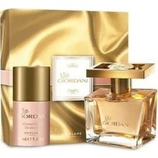Hediyelik Oriflame Miss Giordani Kadın Parfüm Edp 50 ml ve Roll On İkili Set Lüks Ambalaj