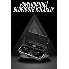 Bluetooth Kulaklık Dijital Şarj Göstergeli Powerbankli Bass Özellikli Kablosuz Kulakiçi 5.1 Mikrofo