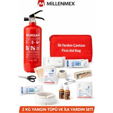 Bursan Millenmax Lüx  Ilk Yardım Seti - Muayene Uyumlu 2 kg Araç Yangın Tüpü