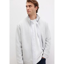 Mavi Dik Yaka Fermuarlı Gri Sweatshirt 0S10377-82498